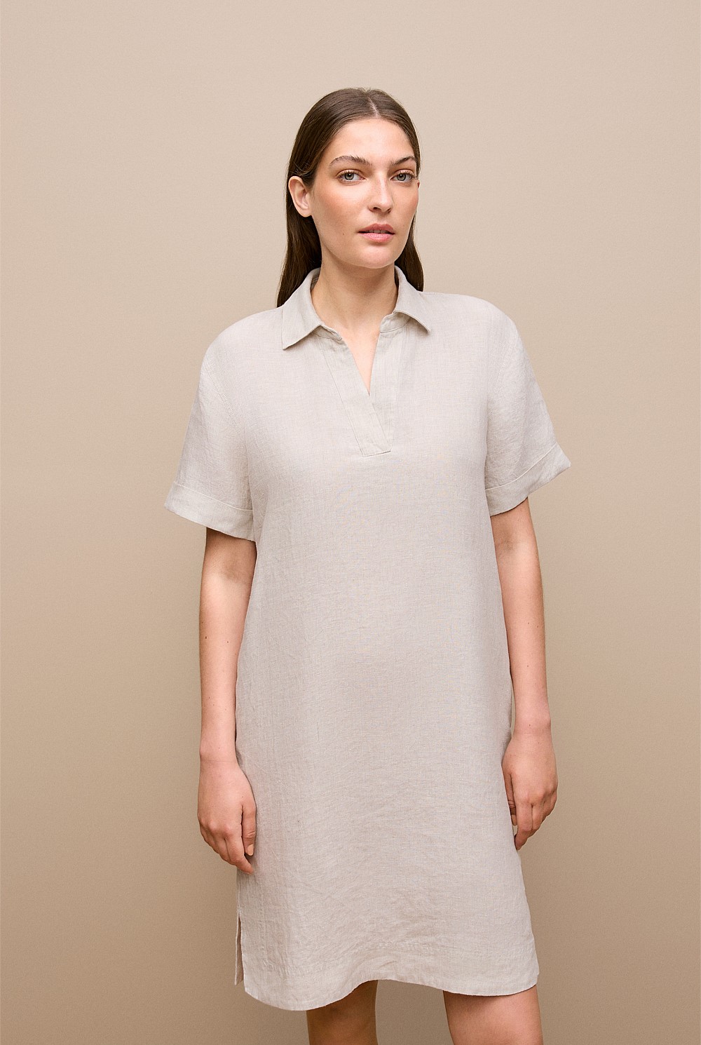 Linen Popover Shift Dress