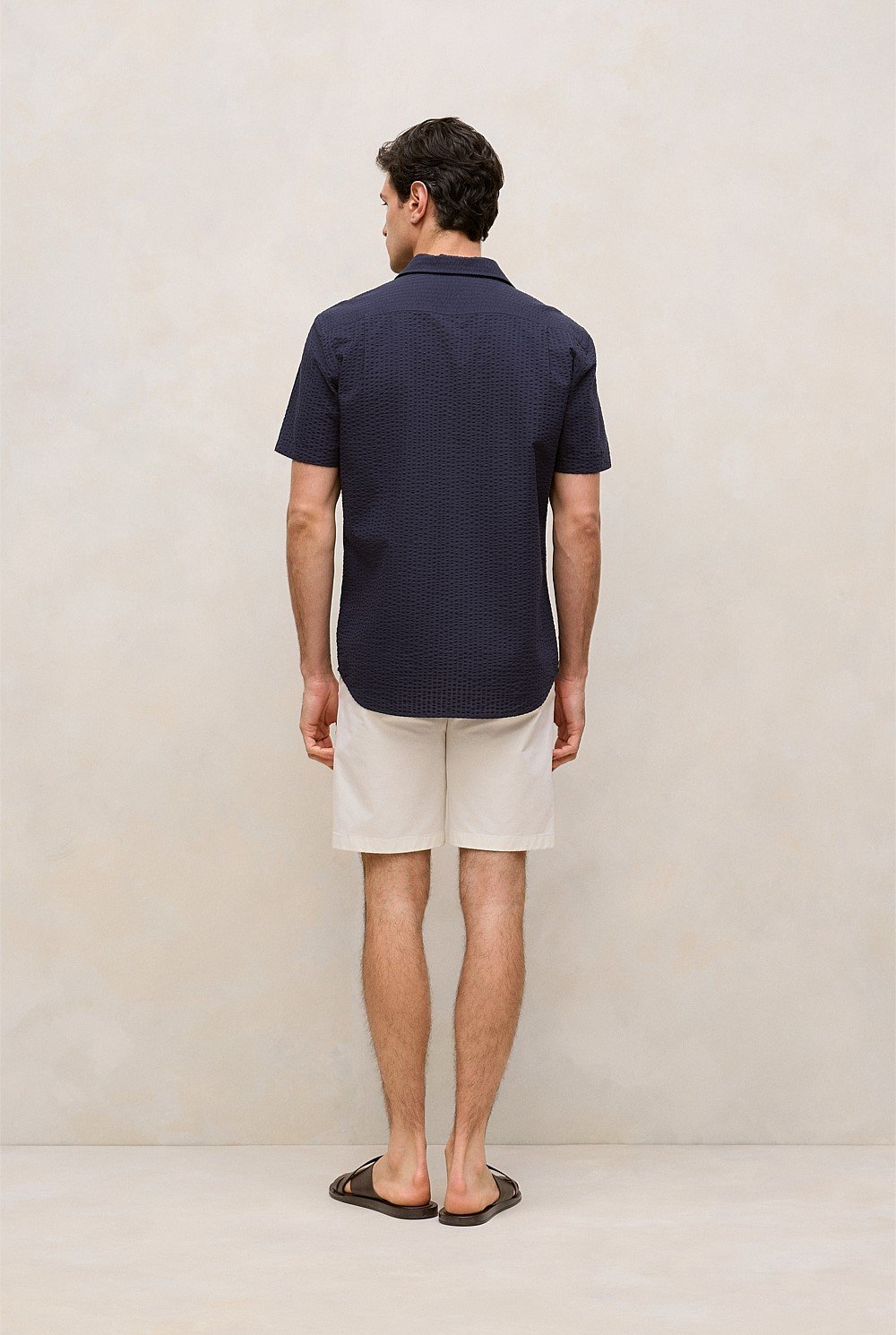 Regular Fit Seersucker Stripe Pocket Shirt