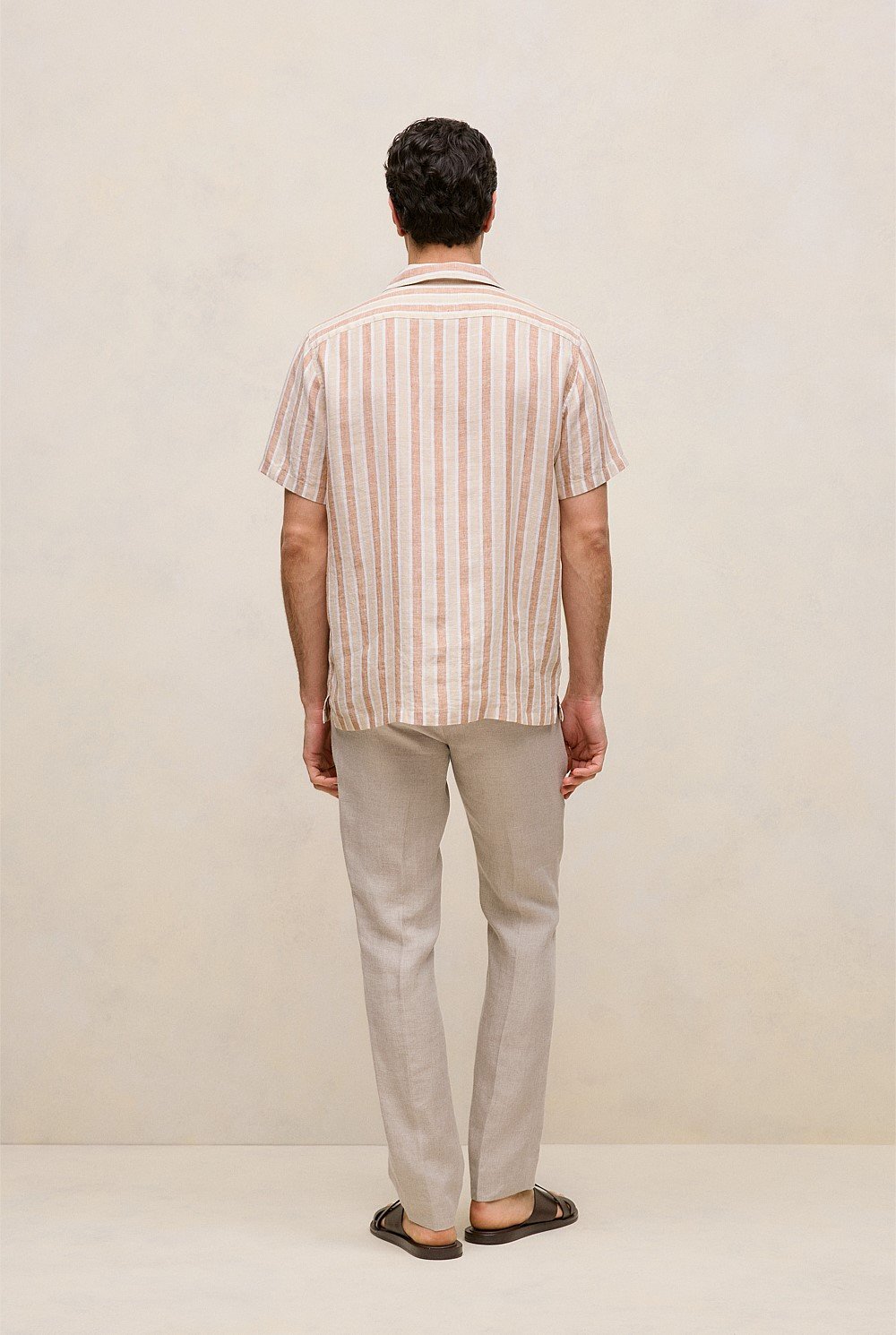 Linen Tent Stripe Camp Shirt