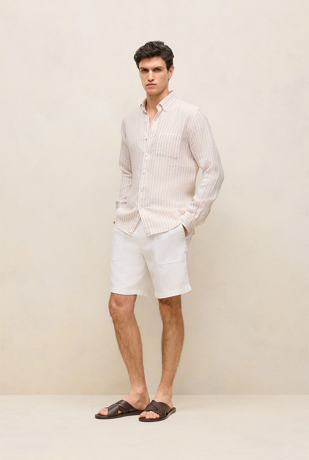Linen Patch Pocket Drawcord Short