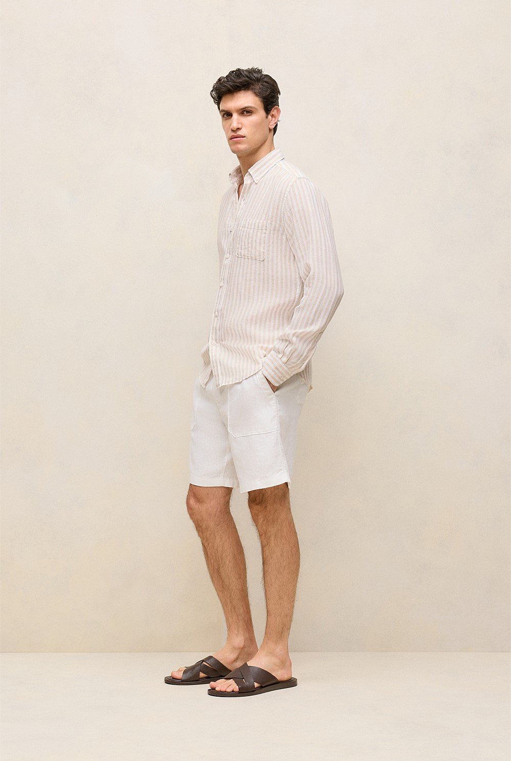 Linen Patch Pocket Drawcord Short
