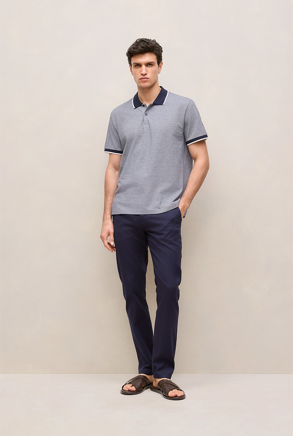 Cotton Birdseye Tipped Polo