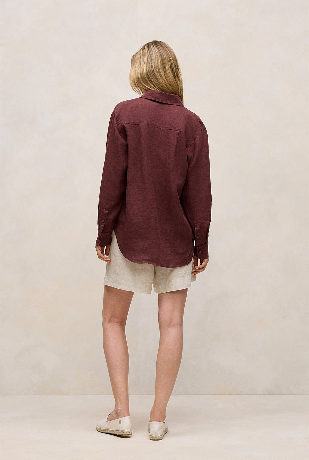 Delave Linen Half Placket Shirt