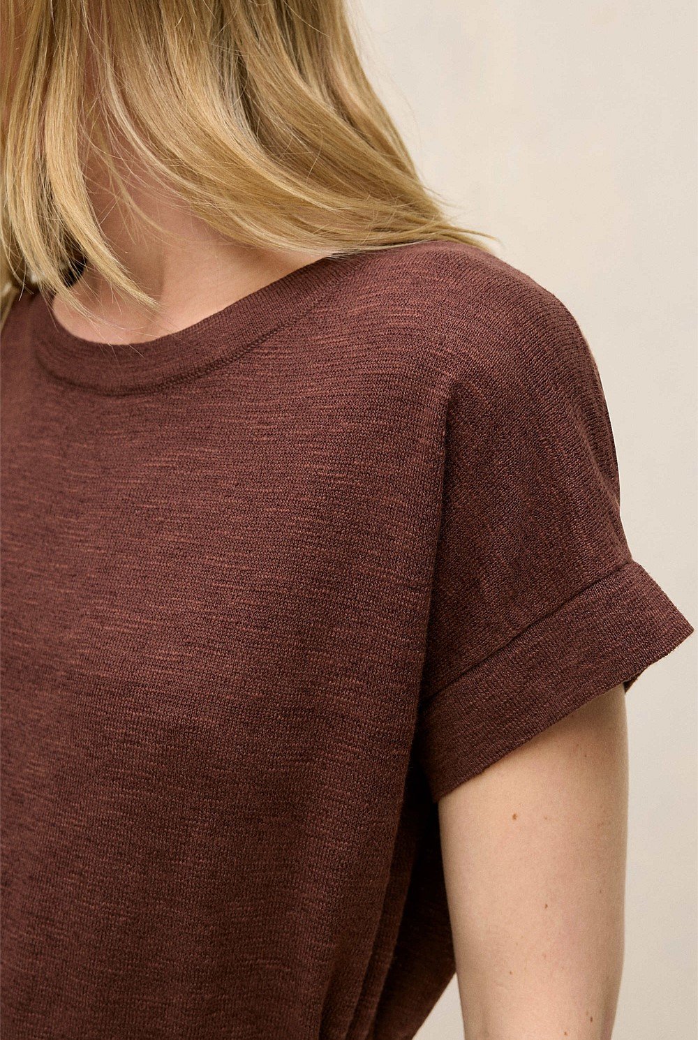 Linen Cotton Relaxed Crew T-shirt