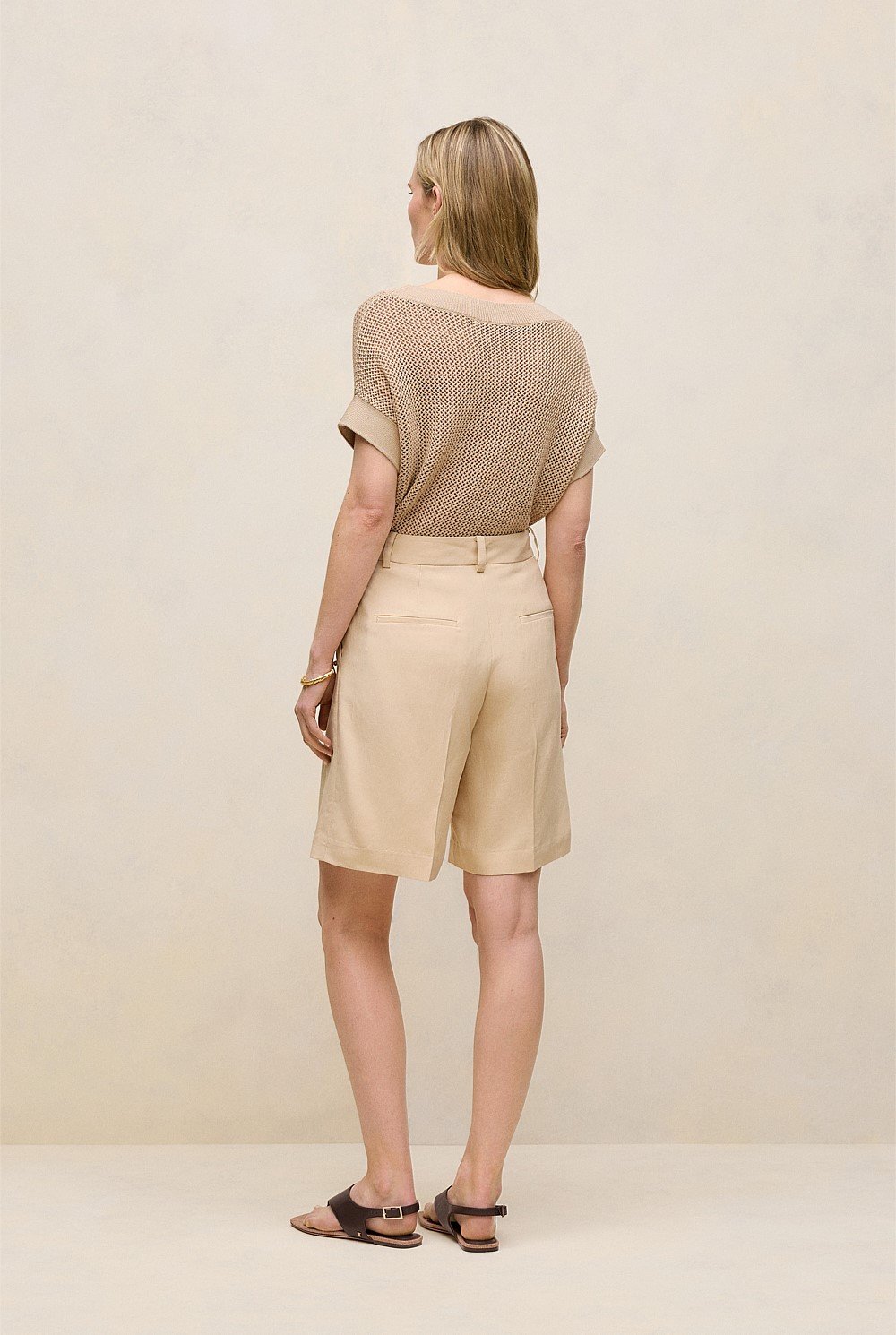 Pleat Front Longline Short