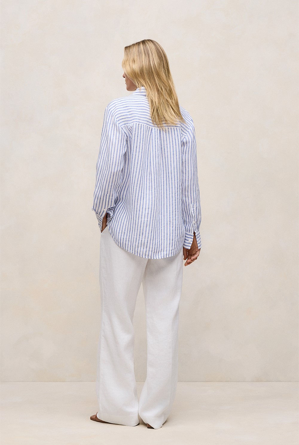 Yarn Dyed Linen Stripe Pocket Shirt
