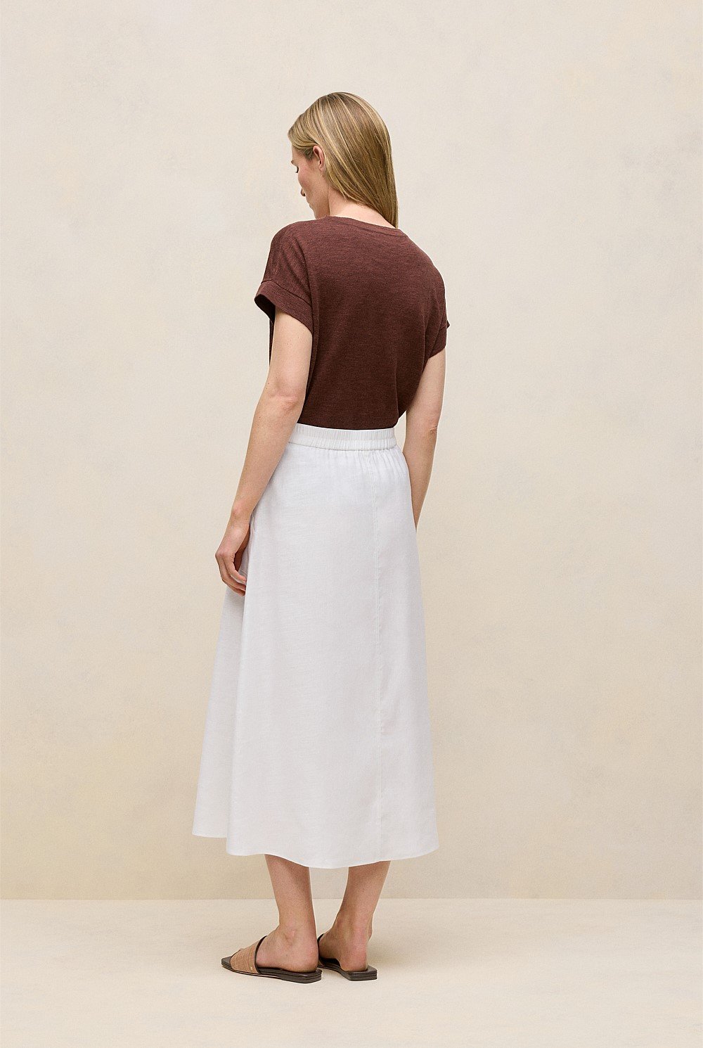 Stretch Linen Patch Pocket Skirt