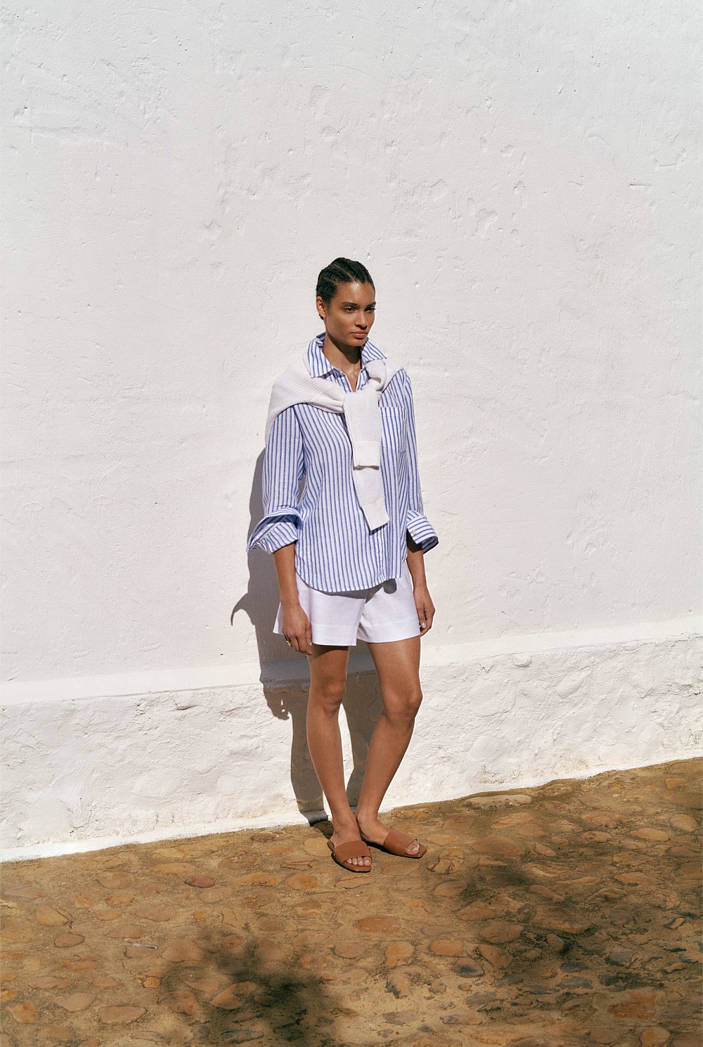Stretch Linen Blend Tailored Short