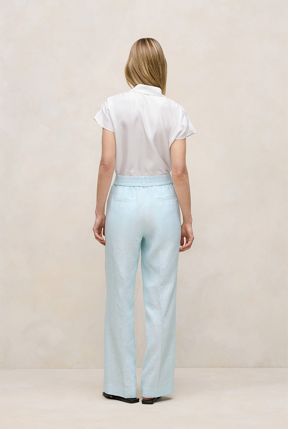 Linen Tailored Wide Leg Pant