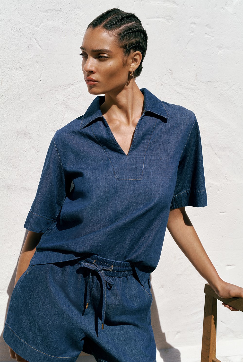 Soft Denim Popover Shirt
