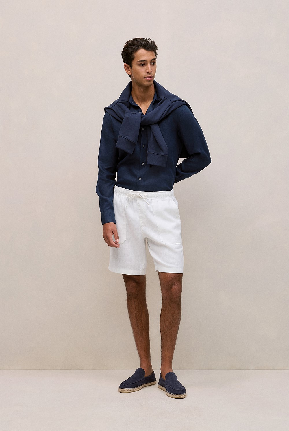 Tailored Fit Linen Long Sleeve Shirt