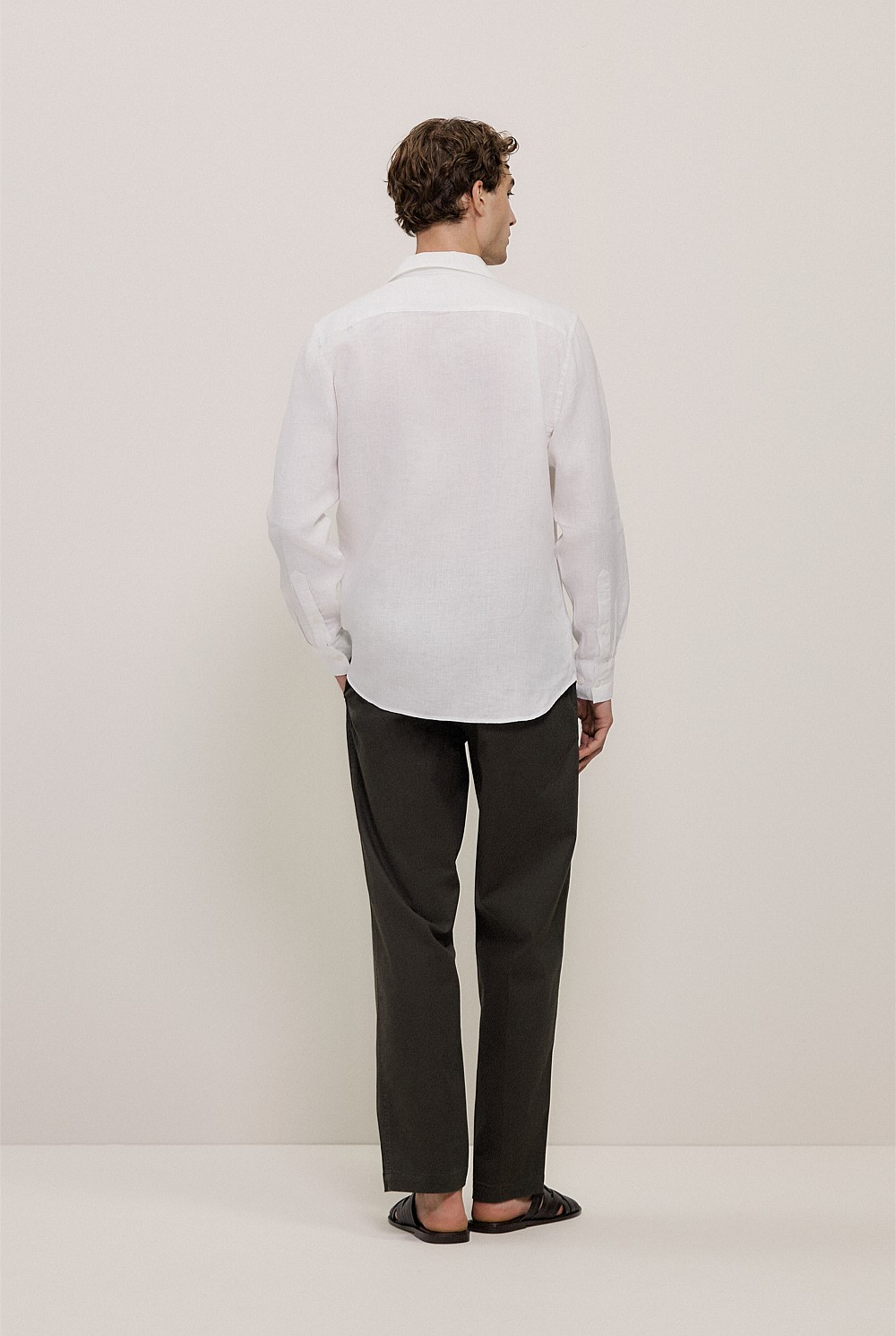 Tailored Fit Linen Long Sleeve Shirt