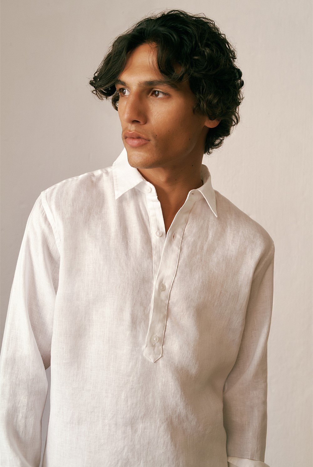 Linen Half Placket Shirt