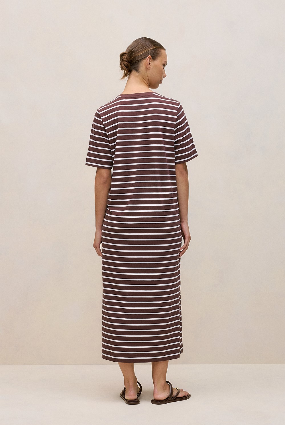 Cotton Stripe Relaxed T-shirt Dress