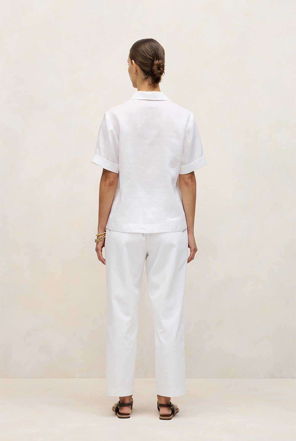 Ramie Collared Popover Shirt