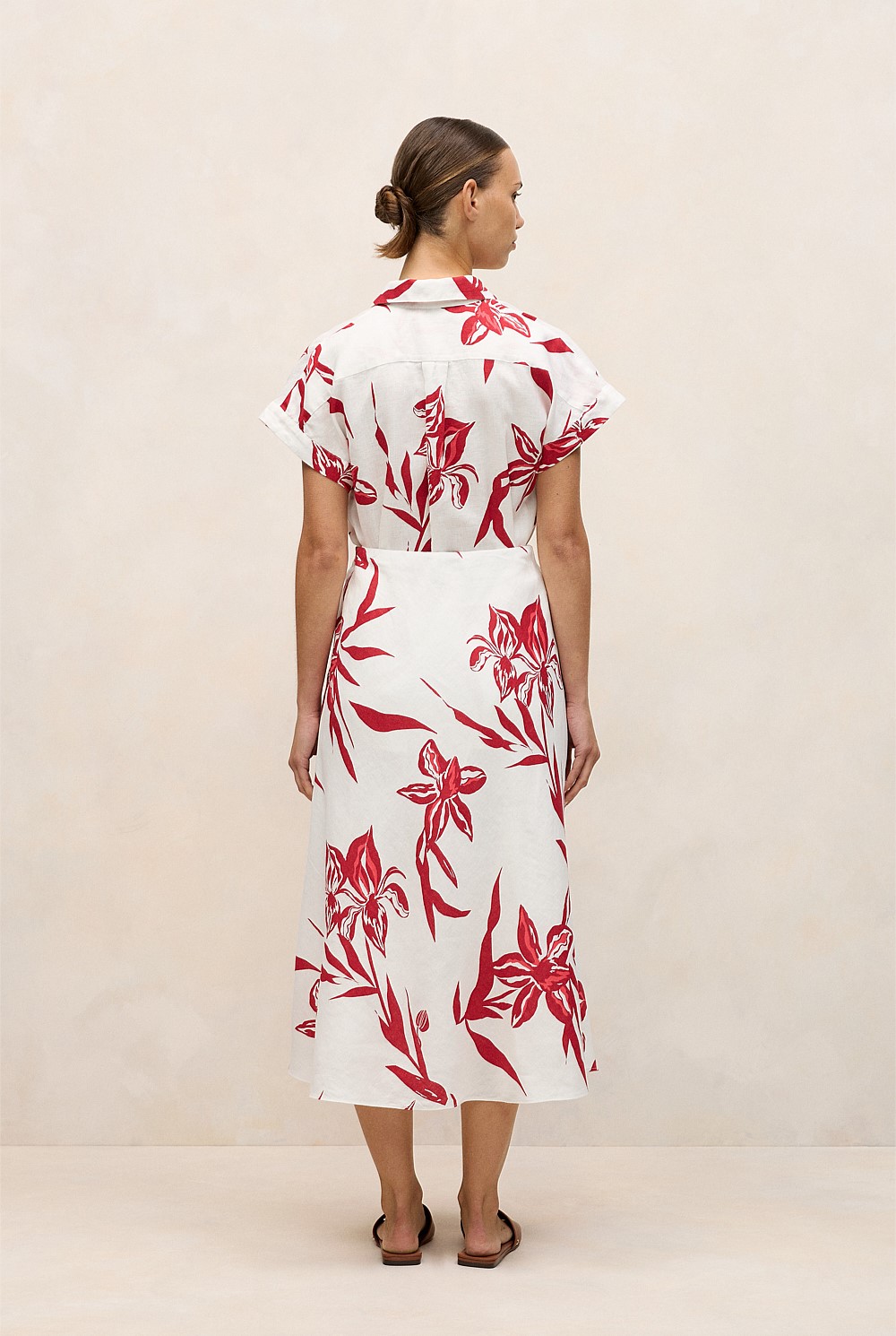 Wild Iris Linen Bias Skirt