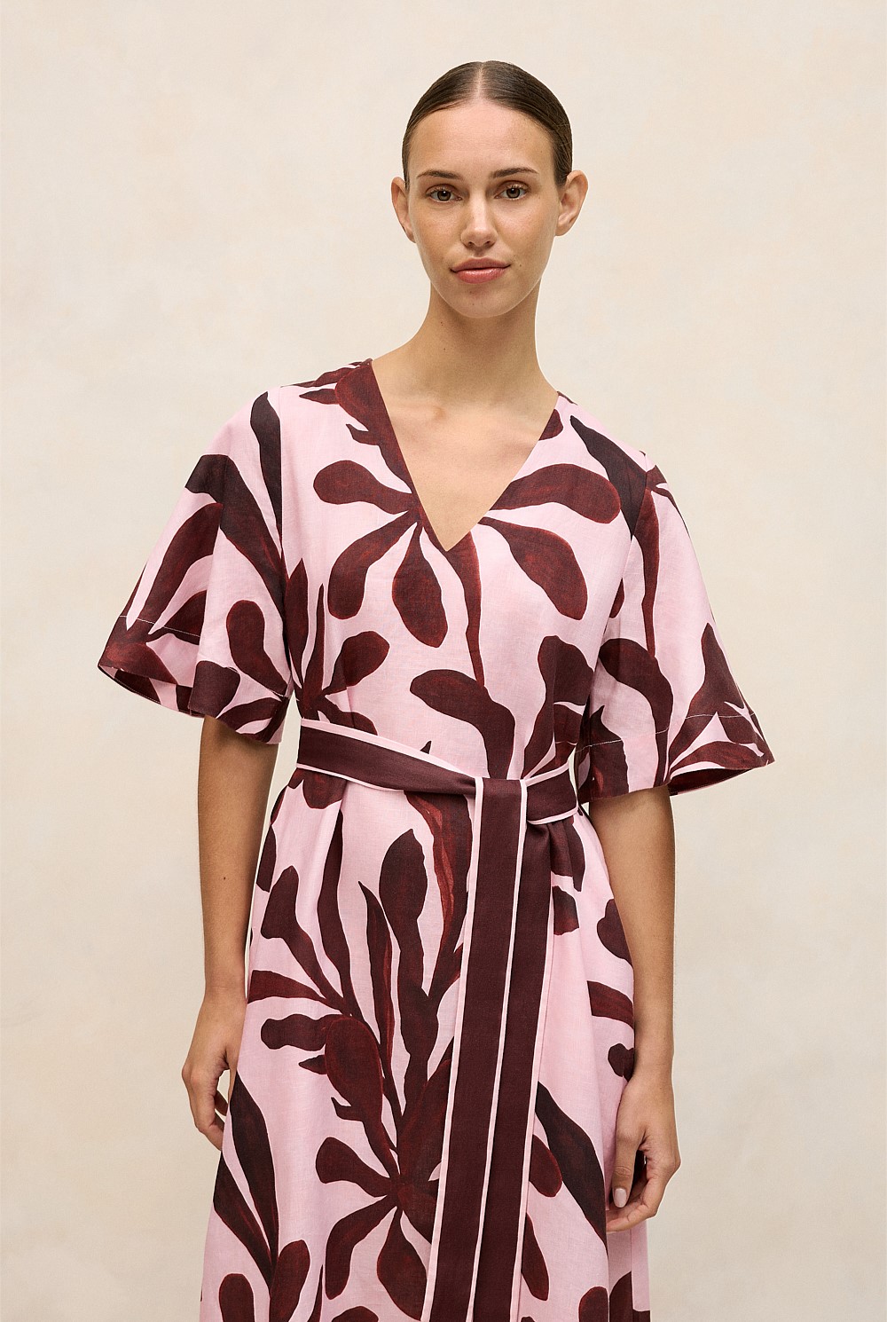 Wakame Linen Kimono Sleeve Dress