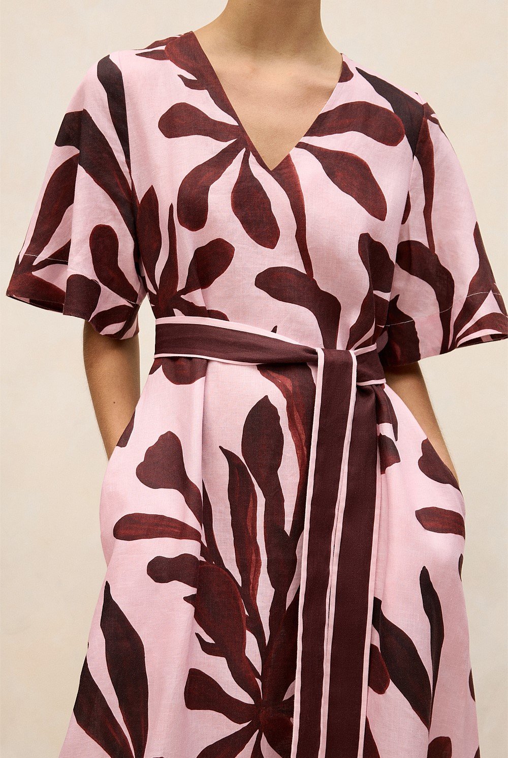 Wakame Linen Kimono Sleeve Dress