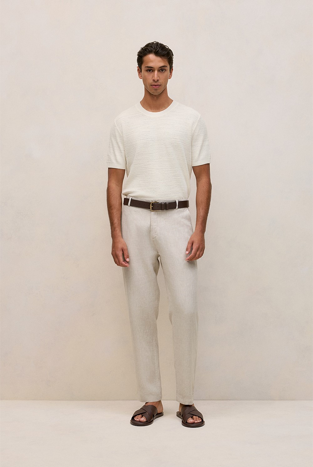Cotton Linen Racking Stitch T-shirt