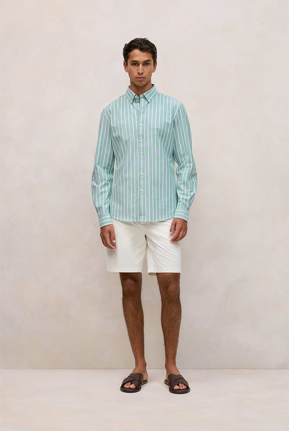 Regular Fit Yarn Dyed Stripe Oxford Shirt