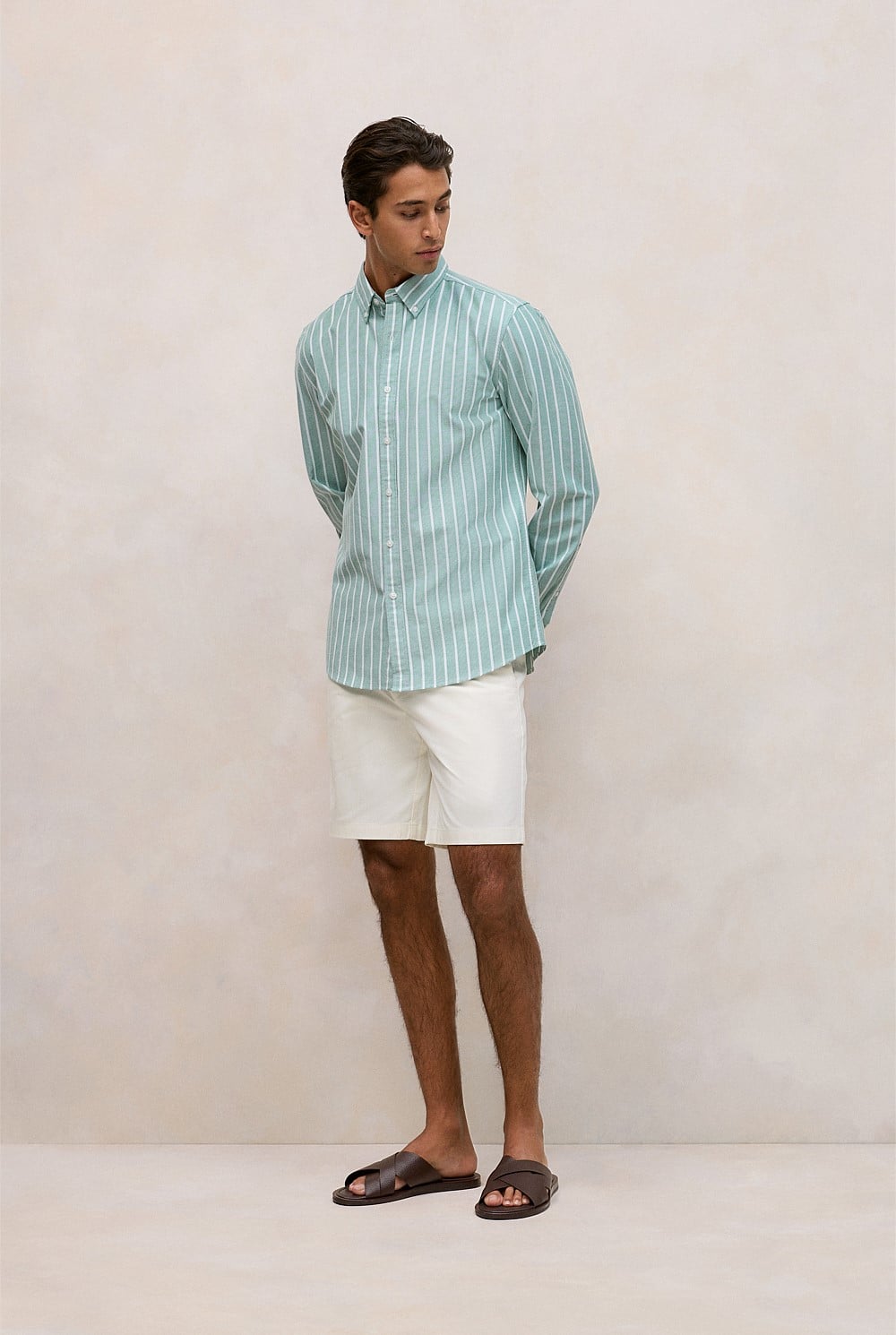 Regular Fit Yarn Dyed Stripe Oxford Shirt