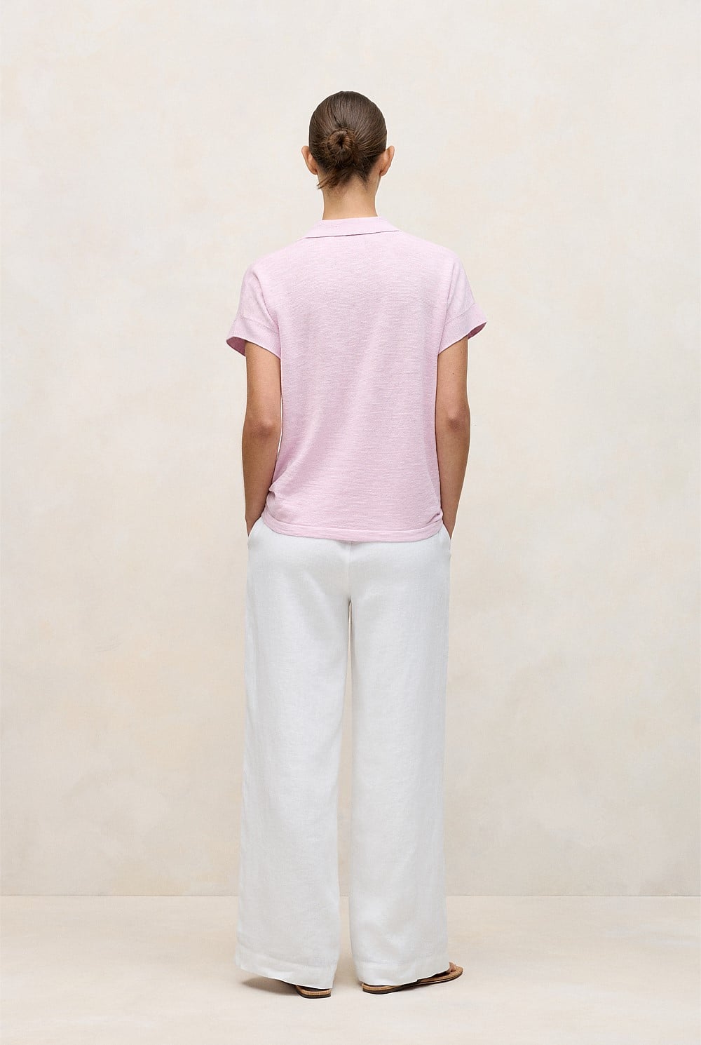 Linen Cotton Relaxed Knit Polo