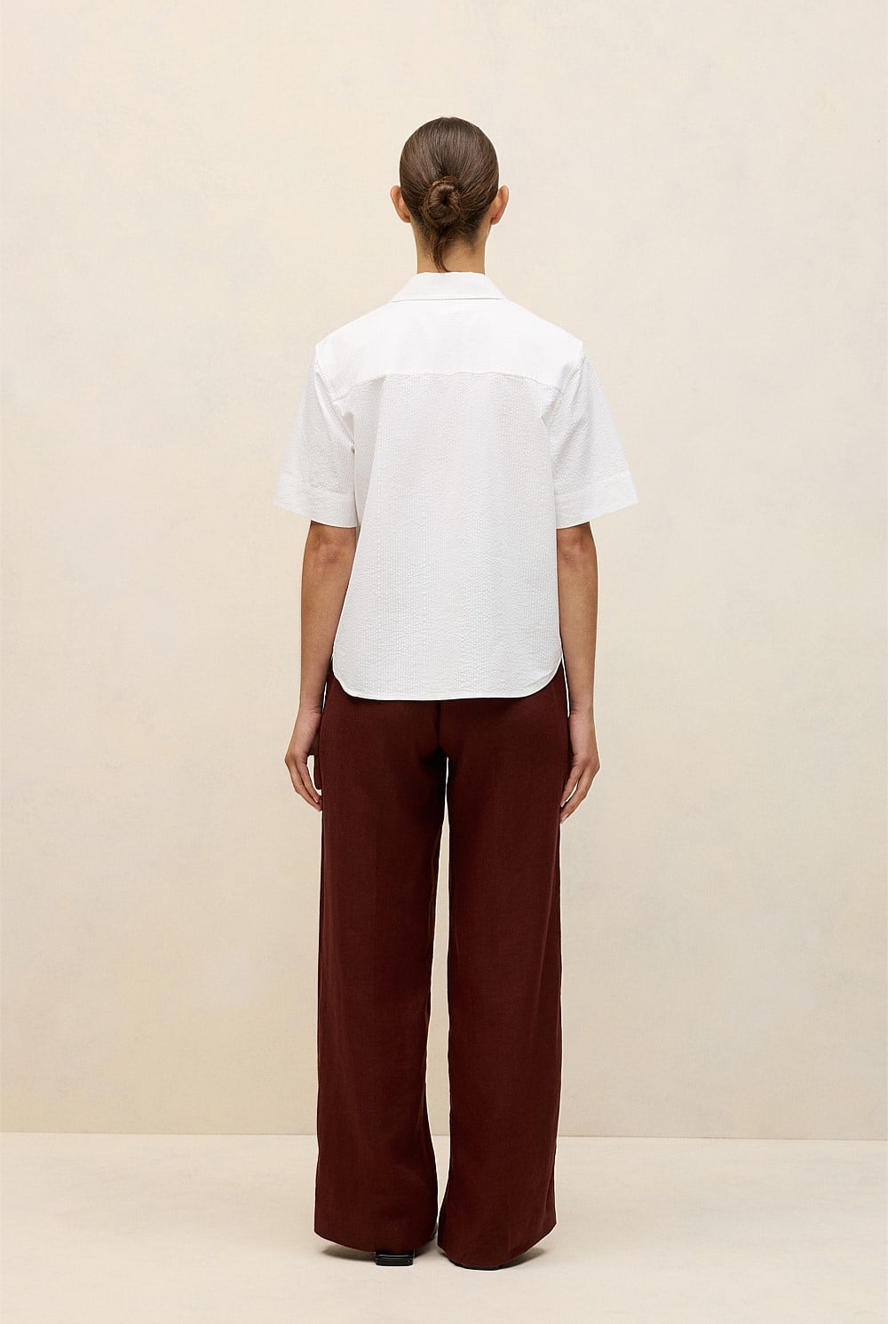 Cotton Seersucker Short Sleeve Shirt