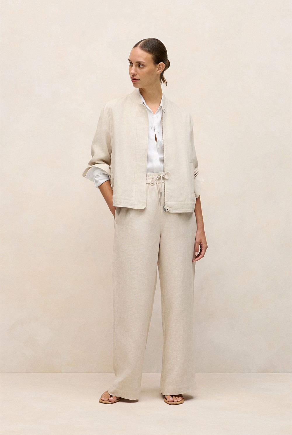 Linen Bomber Jacket