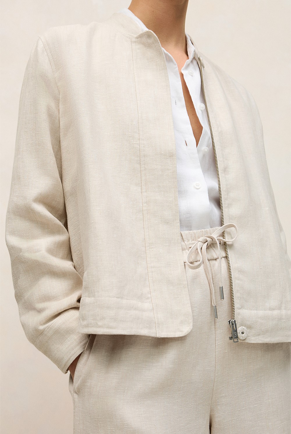 Linen Bomber Jacket