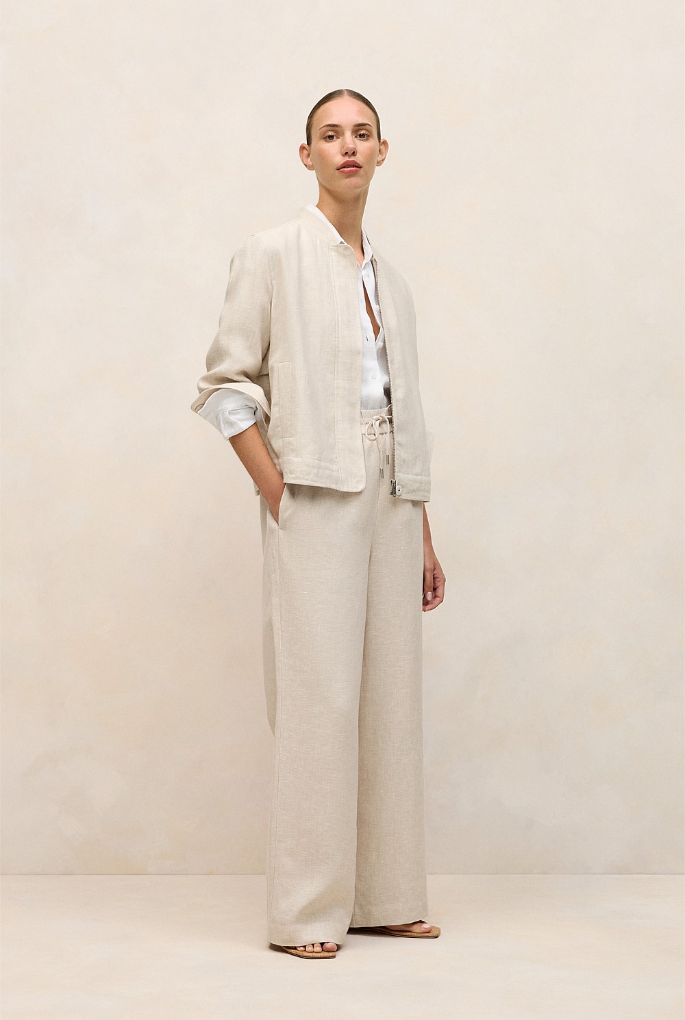 Linen Bomber Jacket
