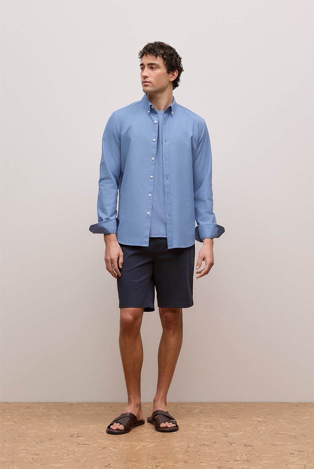 Cotton Jacquard Stripe T-shirt