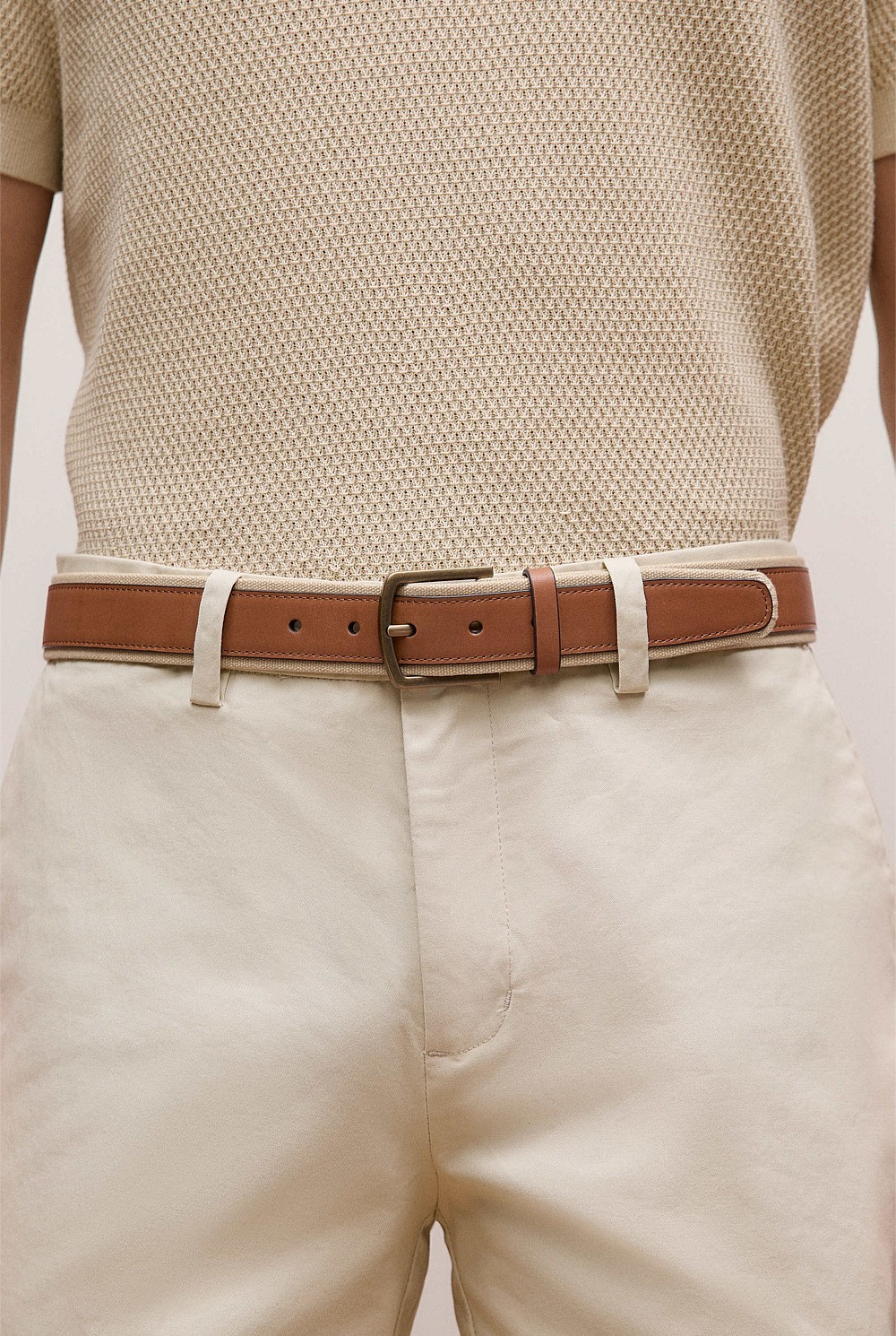 Roan Leather Canvas Belt