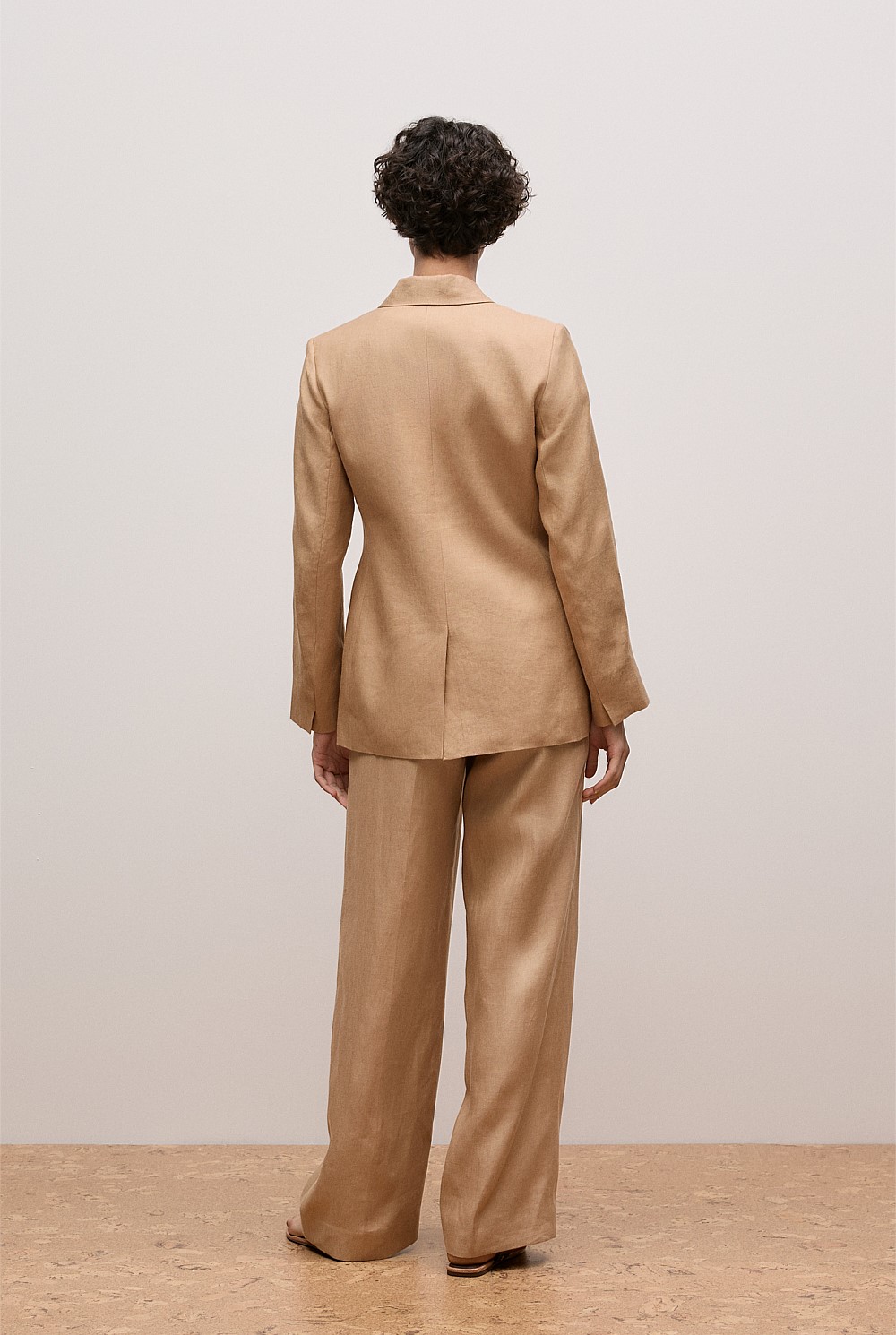 Linen Twill Double Breasted Blazer
