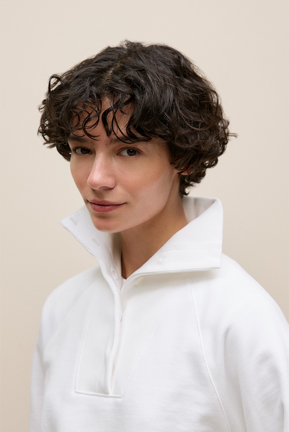 Button Neck Sweat