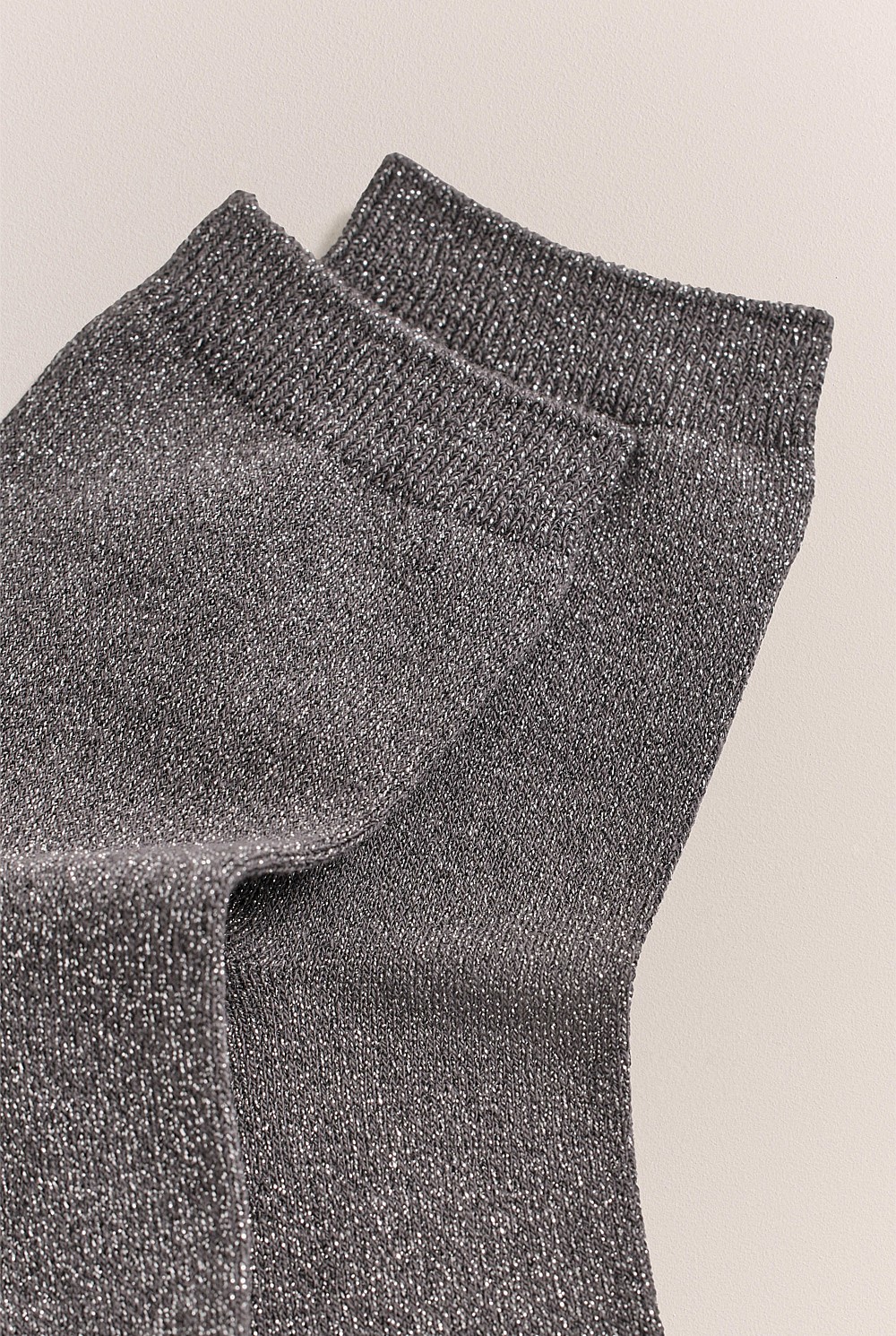 Metallic Rib Crew Sock