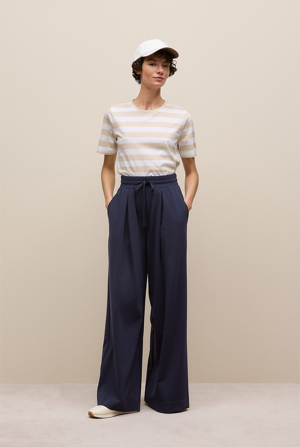 Ponte Drawcord Wide Leg Pant