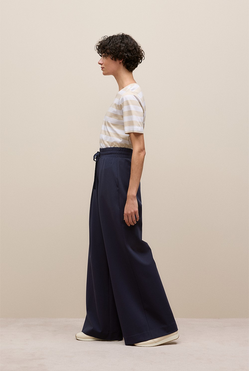 Ponte Drawcord Wide Leg Pant