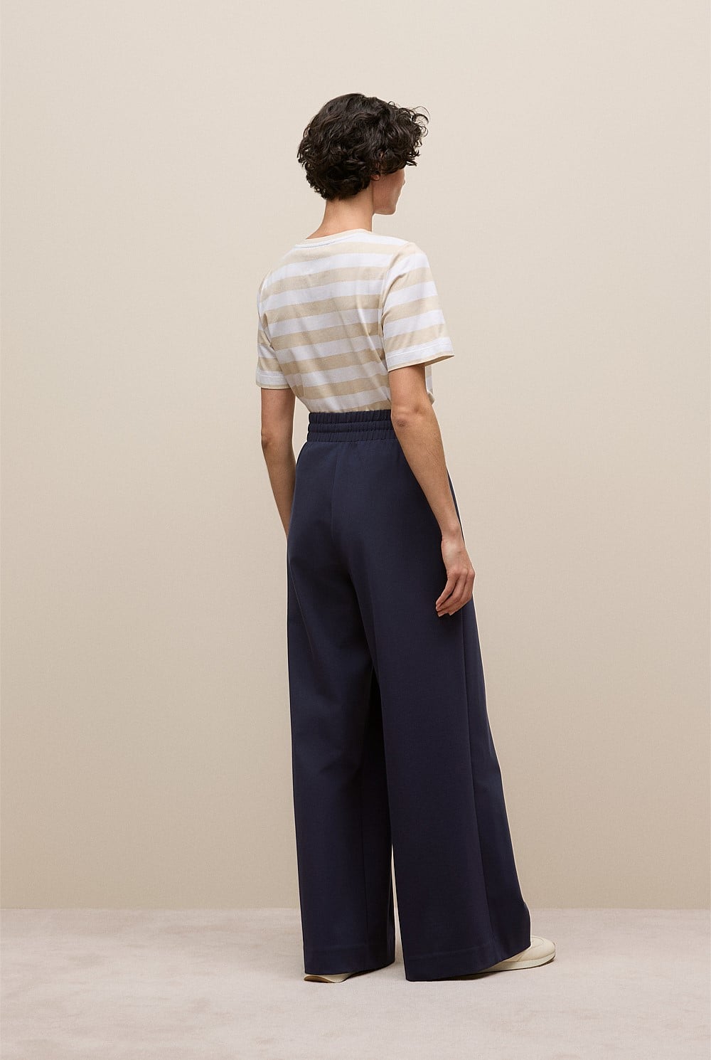 Ponte Drawcord Wide Leg Pant