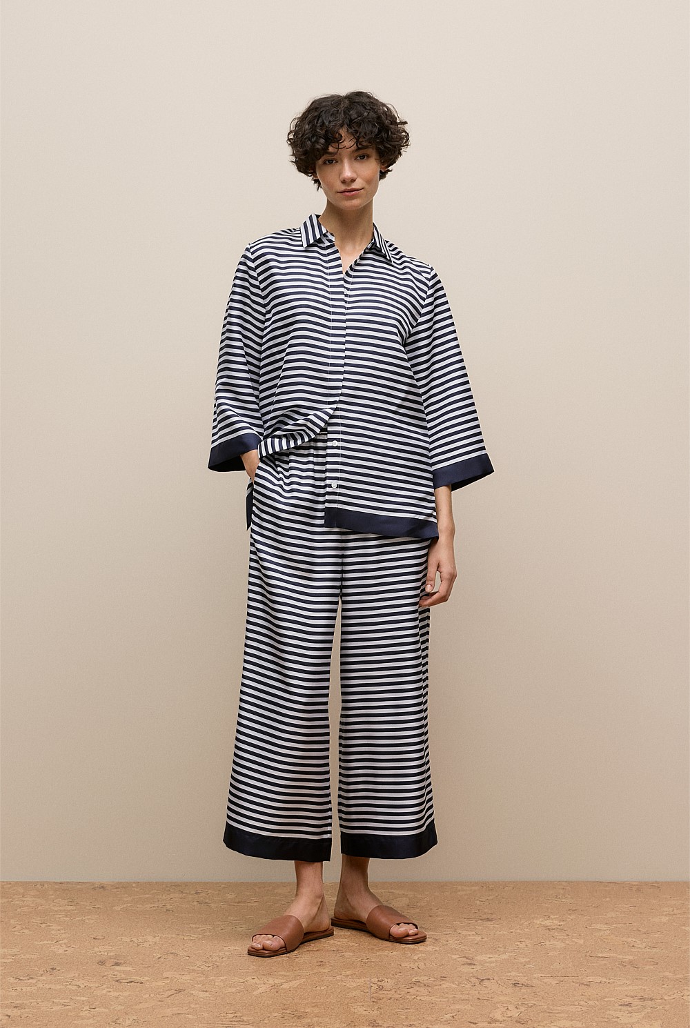 Silk Twill Stripe Shirt