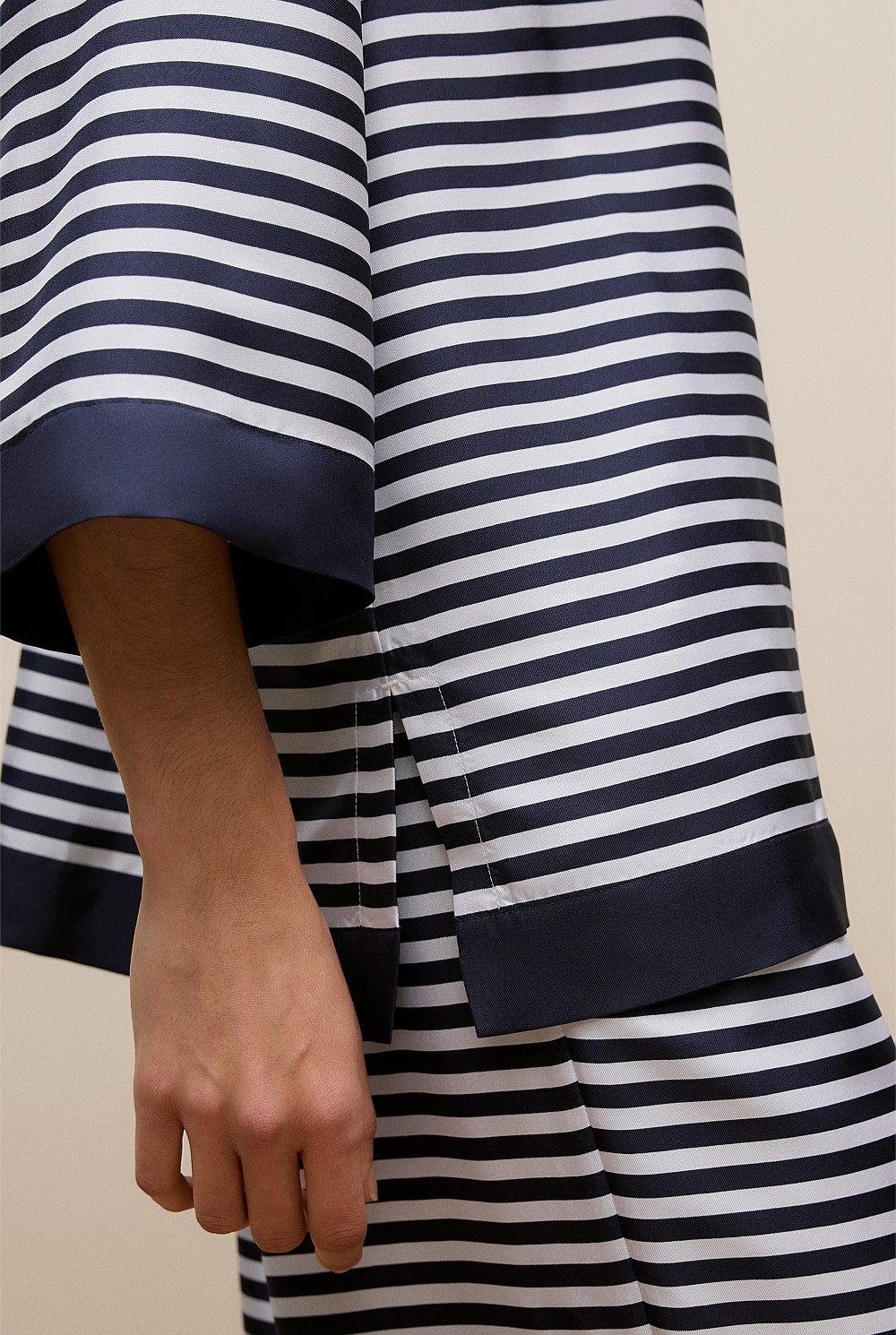 Silk Twill Stripe Shirt