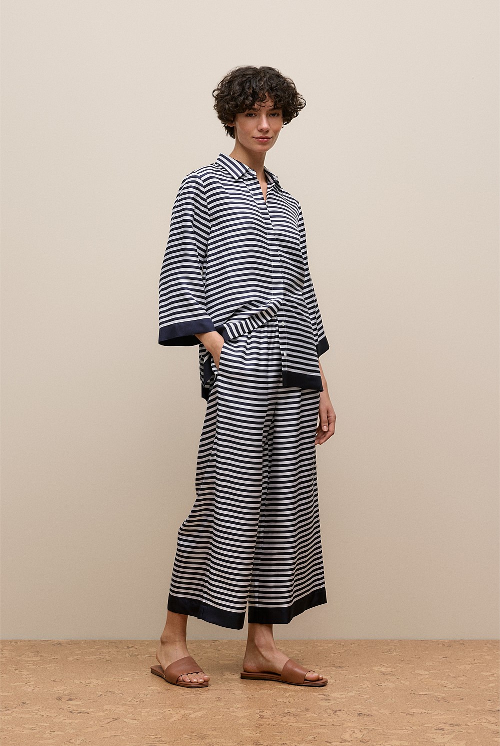 Silk Twill Stripe Shirt