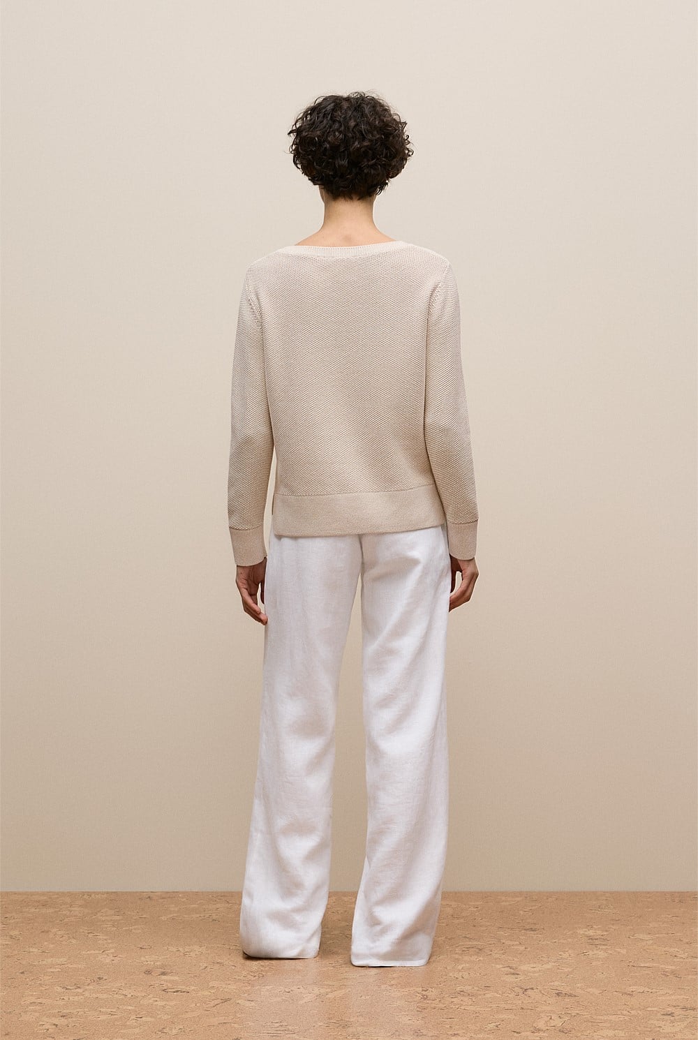 Cotton Linen Boatneck Knit