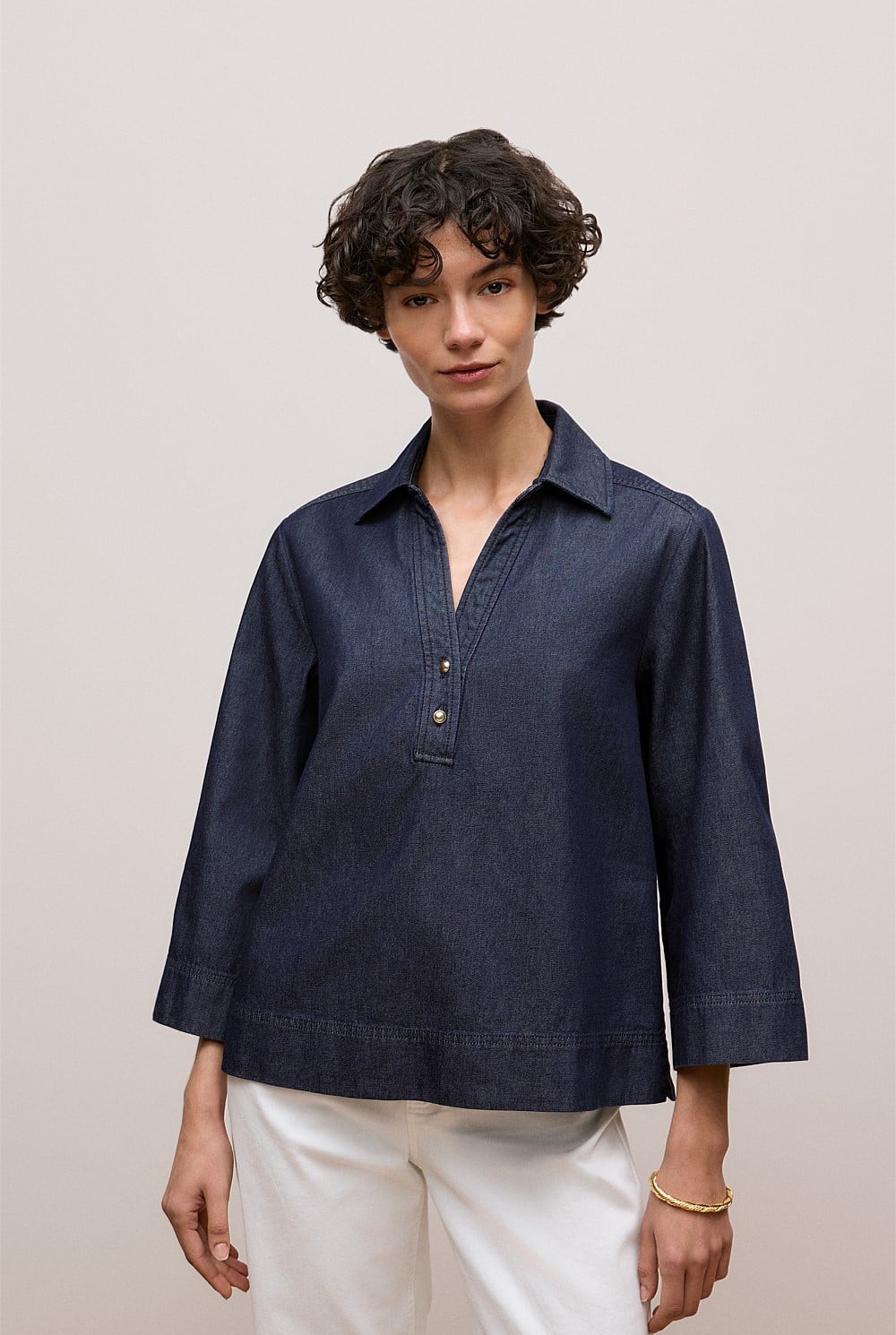 Denim Popover Shirt