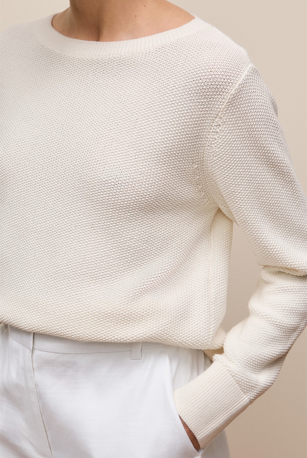 Cotton Linen Boatneck Knit