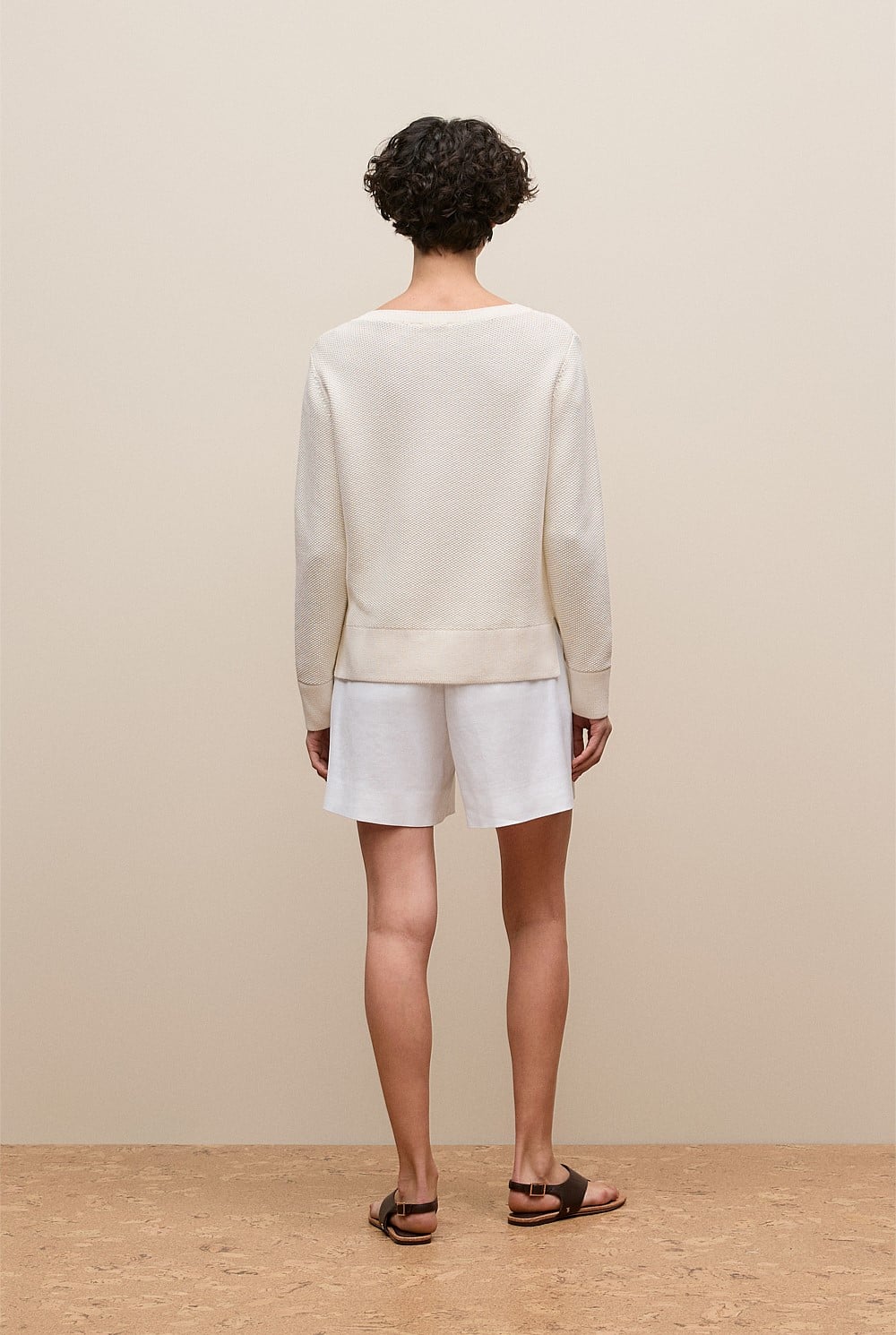 Cotton Linen Boatneck Knit