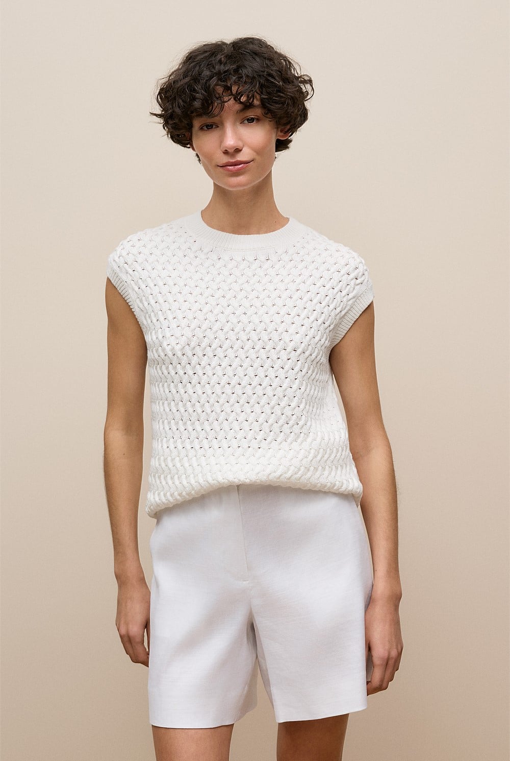 Cotton Knit Sleeveless Tunic
