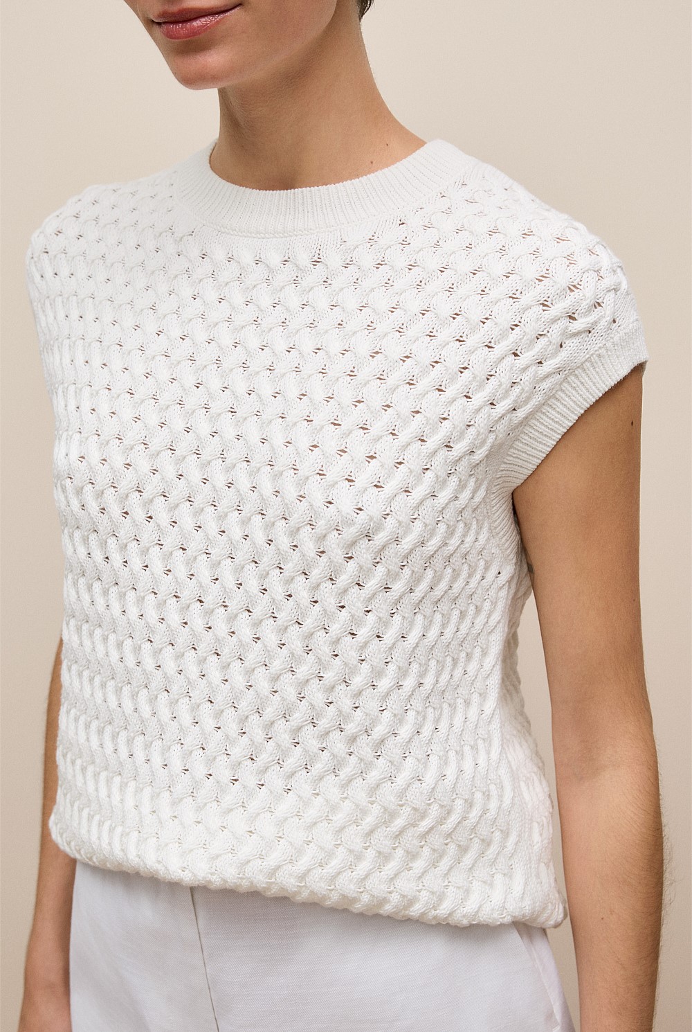 Cotton Knit Sleeveless Tunic