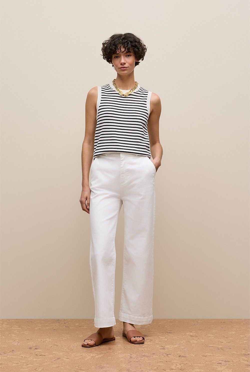 Australian Cotton Blend Denim Tailored Pant