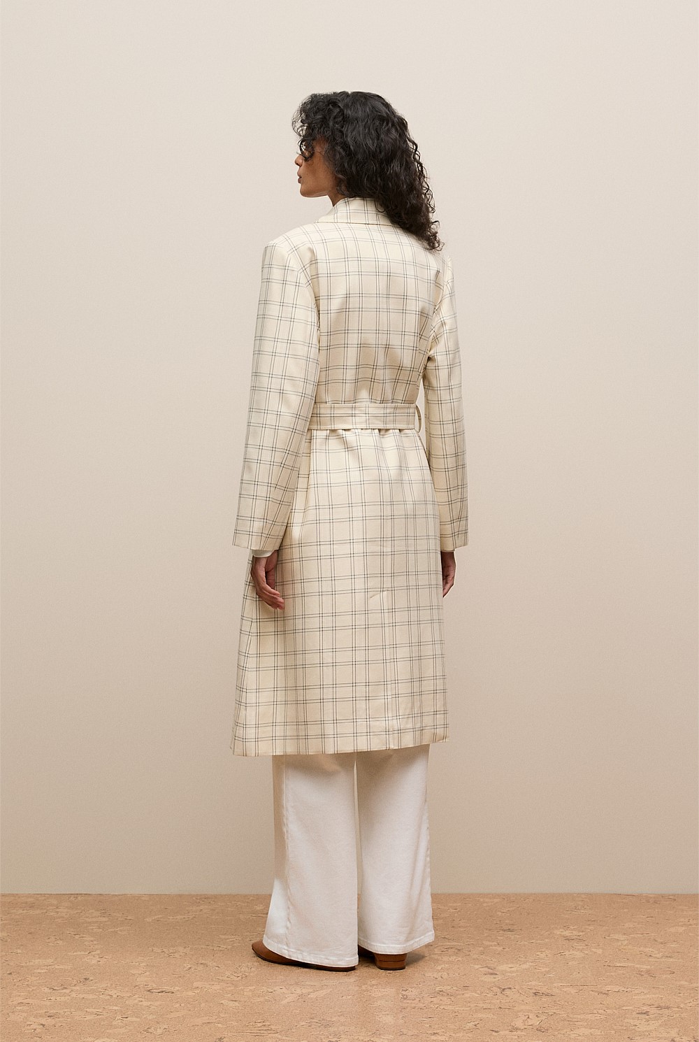 Yarn Dyed Check Trench Coat