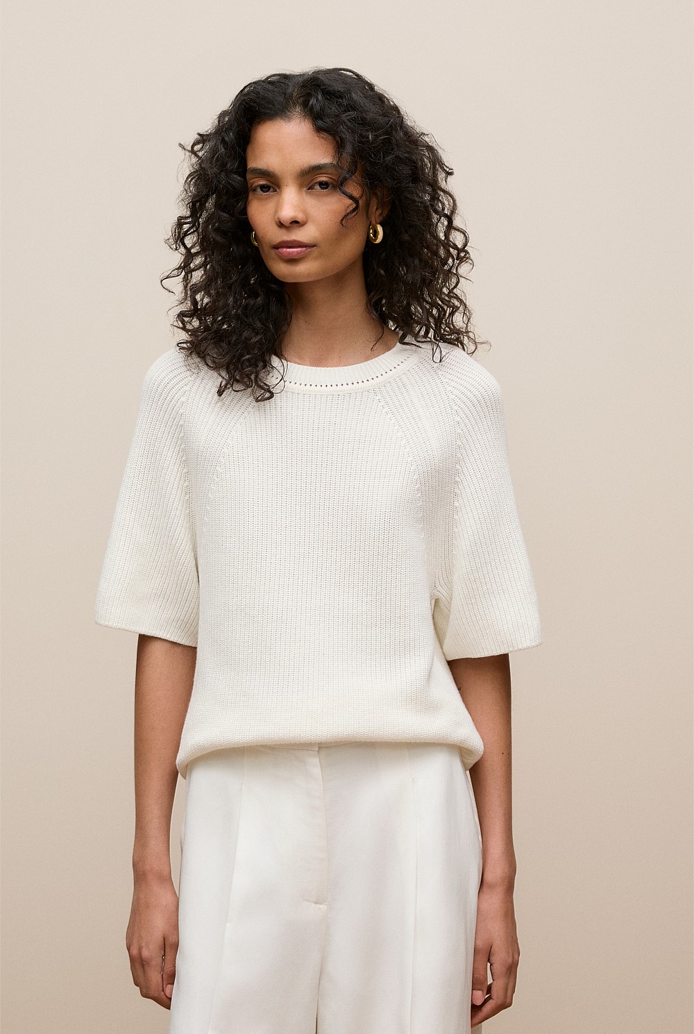 Textured 3/4 Sleeve Knit
